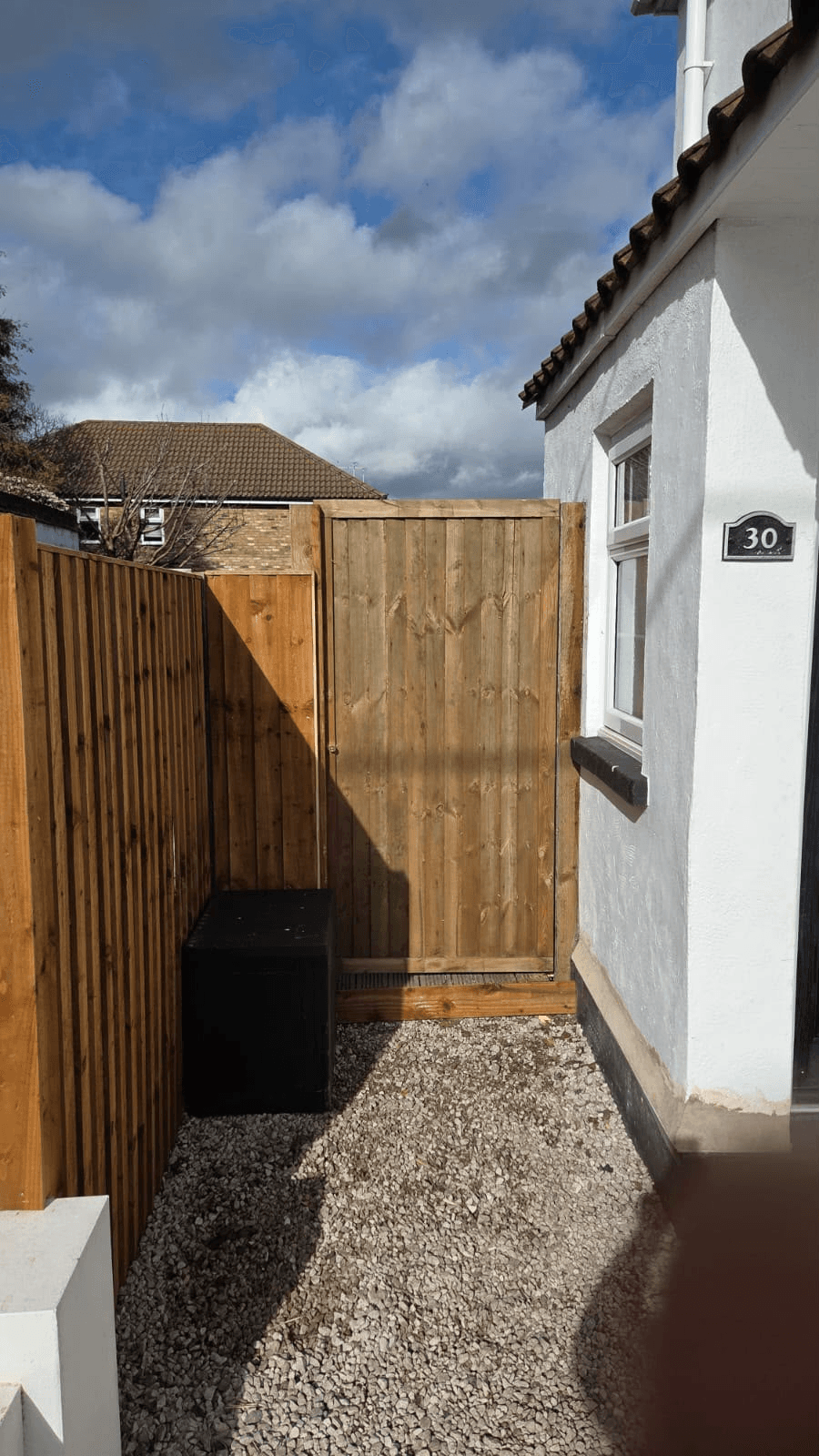 New timber close-board fence and gate