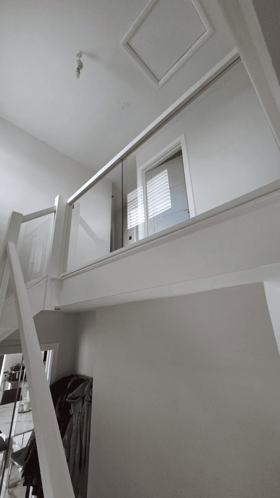 Glass balustrade mezzanine view from below